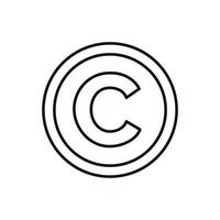 Copyright icon isolated on white background vector