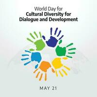 World Day for Cultural Diversity for Dialogue and Development design template for celebration. cultural diversity vector design. cultural diversity design teplate. hand vector design. globe vector.