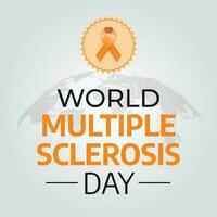 World Multiple Sclerosis Day design template for celebration. orange ribbon for World Multiple Sclerosis Day. orange ribbon design illustration. flat ribbon. vector