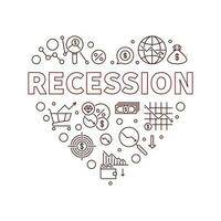 Recession Heart vector banner - Economic Crisis illustration