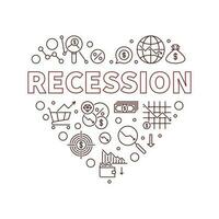 Recession Heart vector banner - Economic Crisis illustration