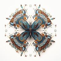 Colorful butterfly mandala art. Created with technology. photo