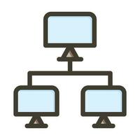 Peer To Peer Vector Thick Line Filled Colors Icon Design