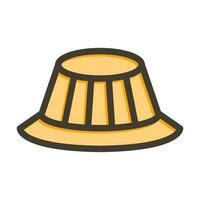 Hat Vector Thick Line Filled Colors Icon Design