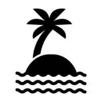 Beach Vector Glyph Icon Design