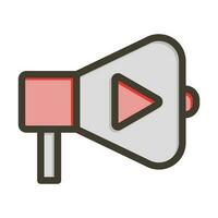 Video Marketing Vector Thick Line Filled Colors Icon Design