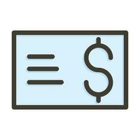 Paycheck Vector Thick Line Filled Colors Icon Design