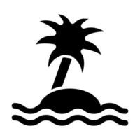 Desert Island Vector Glyph Icon Design