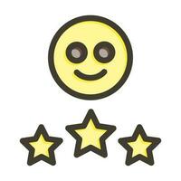 Satisfaction Vector Thick Line Filled Colors Icon Design