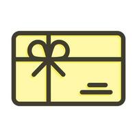 Gift Card Vector Thick Line Filled Colors Icon Design