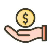 Give Money Vector Thick Line Filled Colors Icon Design