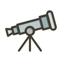 Telescope Vector Thick Line Filled Colors Icon Design