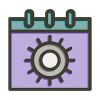 Time Management Vector Thick Line Filled Colors Icon Design