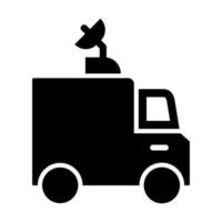 News Van Vector Glyph Icon Design