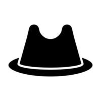 fedora sombrero vector glifo icono diseño