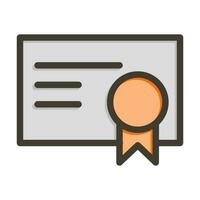 certificado vector grueso línea lleno colores icono diseño