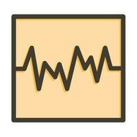 Wave Chart Vector Thick Line Filled Colors Icon Design