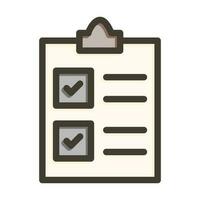 Checklist Vector Thick Line Filled Colors Icon Design