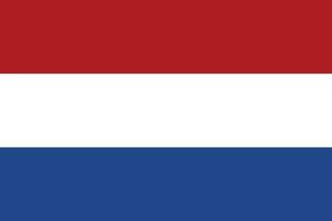 Netherlands flag, official colors and proportion. Vector illustration.