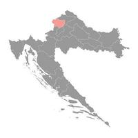 krapina Zagorje mapa, subdivisiones de Croacia. vector ilustración.