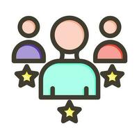 Teamwork Vector Thick Line Filled Colors Icon Design