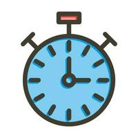 Stopwatch Vector Thick Line Filled Colors Icon Design