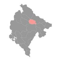 Mojkovac Municipality map, administrative subdivision of Montenegro. Vector illustration.