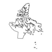 Nunavut territory map, province of Canada. Vector illustration.