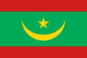 bandera de mauritania, colores oficiales y proporción. ilustración vectorial vector