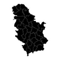 Serbia map with administrative districts. Vector illustration.