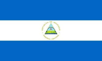 bandera de nicaragua, colores oficiales y proporción. ilustración vectorial vector