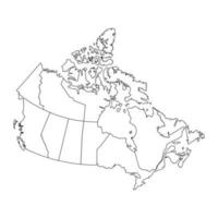 Canadá mapa con provincias vector ilustración.