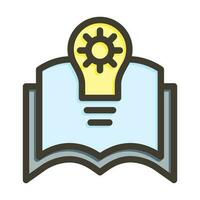 Knowledge Vector Thick Line Filled Colors Icon Design