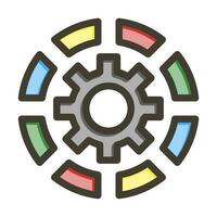 Automation Vector Thick Line Filled Colors Icon Design