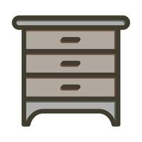 Drawer Vector Thick Line Filled Colors Icon Design