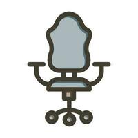 Office chair Vector Thick Line Filled Colors Icon Design