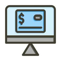 Online Payment Vector Thick Line Filled Colors Icon Design