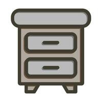 Side Table Vector Thick Line Filled Colors Icon Design