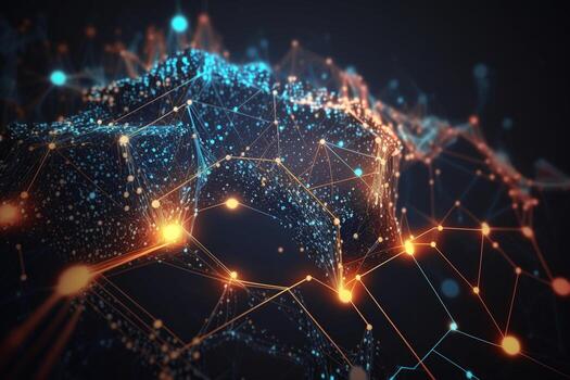 Futuristic technology backdrop with interconnected networks background photo