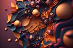 Abstract 3d Modern And Creative mixed line and shape and multicolor background photo