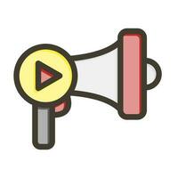 Video Marketing Vector Thick Line Filled Colors Icon Design