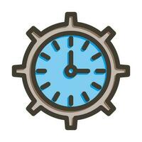 Efficient Time Vector Thick Line Filled Colors Icon Design