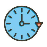 anti agujas del reloj vector grueso línea lleno colores icono diseño