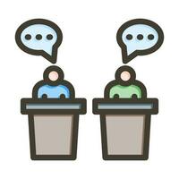 Debate Vector Thick Line Filled Colors Icon Design