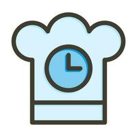 Kitchen Timer Vector Thick Line Filled Colors Icon Design