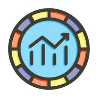 Market Trends Vector Thick Line Filled Colors Icon Design