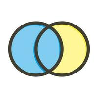 Overlap Vector Thick Line Filled Colors Icon Design