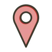 Location Vector Thick Line Filled Colors Icon Design