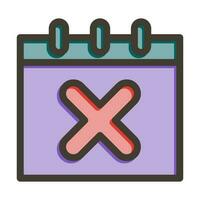 Cancel Event Vector Thick Line Filled Colors Icon Design