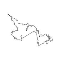 Terranova y Labrador mapa, provincia de Canadá. vector ilustración.